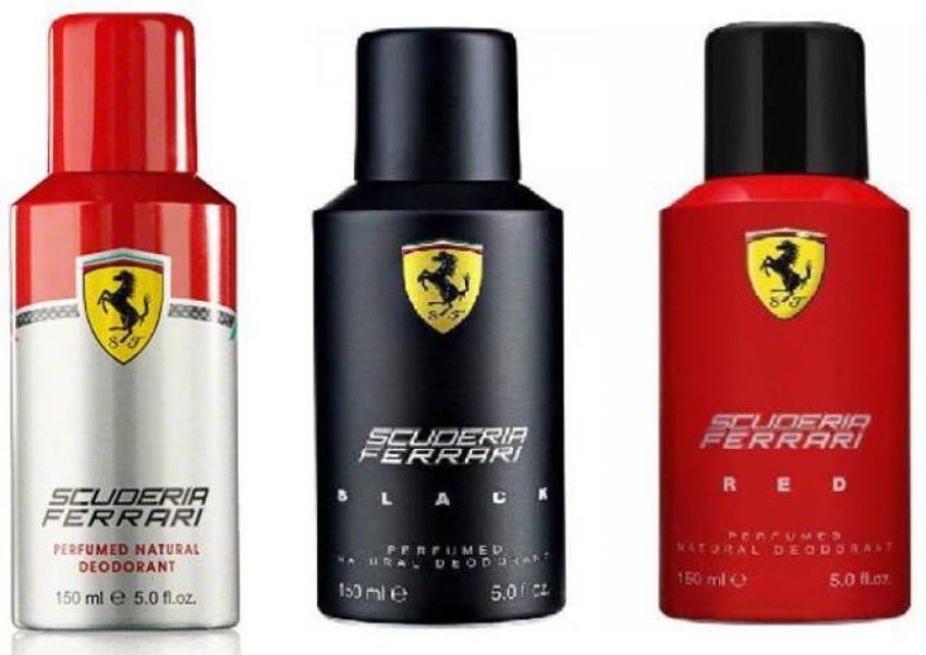Buy SCUDERIA FERRARI BLACK+RED+WHITE SPRAY PACK OF 3 Eau de Parfum - 450 ml Online In India | Flipkart.com