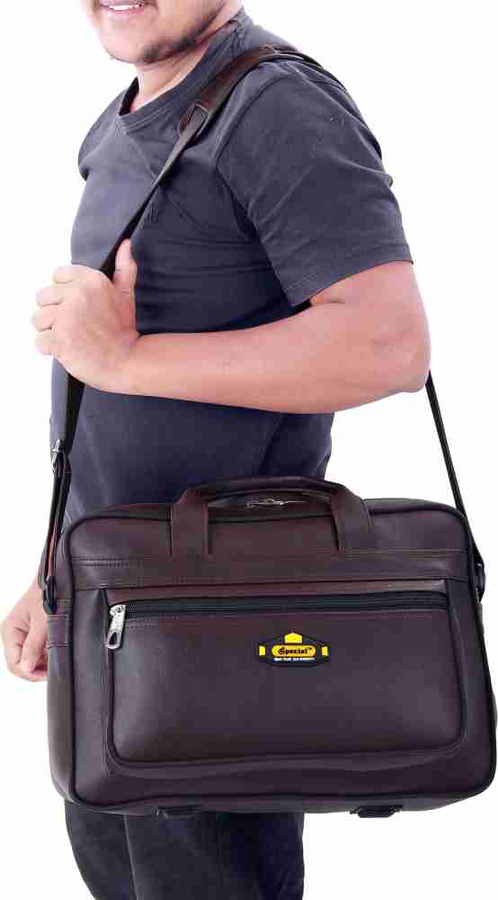SPATEXE men & women brown laptop messenger bag for office  formal casual ( brown 30L ) Waterproof Messenger Bag - Messenger Bag