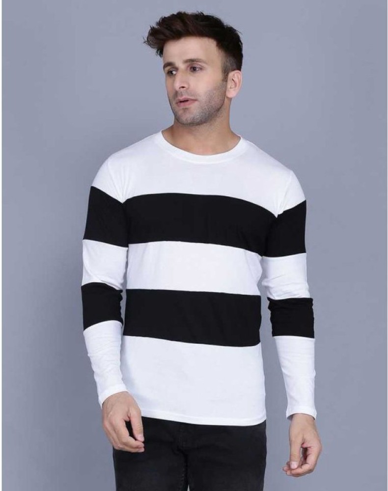 black and white striped t shirt flipkart