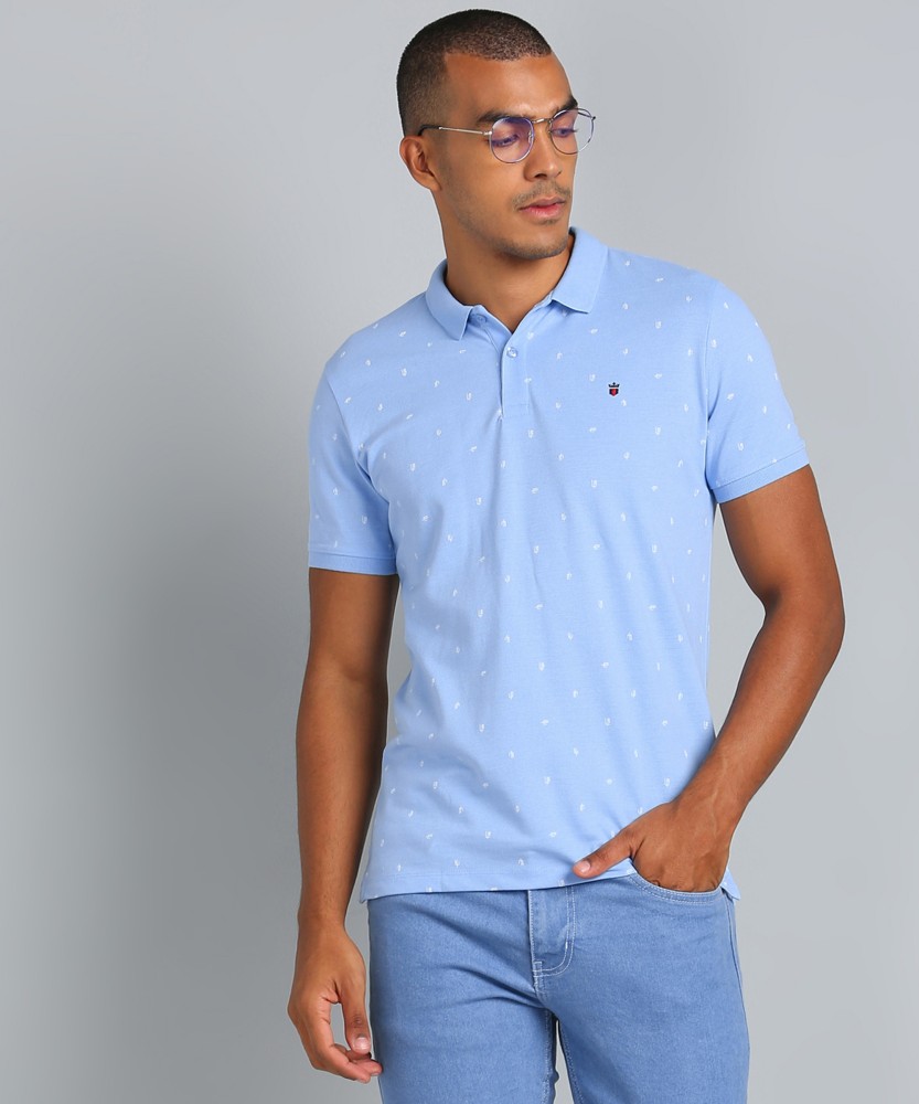 LOUIS PHILIPPE Printed Men Polo Neck Blue T-Shirt - Buy LOUIS PHILIPPE  Printed Men Polo Neck Blue T-Shirt Online at Best Prices in India