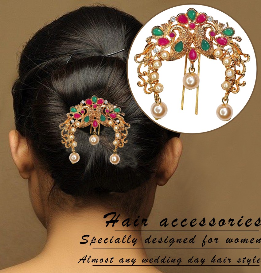 Buy Drishti Hair Bun Pin Fancy Juda Pins with crystal rhinestone for Women  and Girls 2 box Set of 24 online  Looksgudin