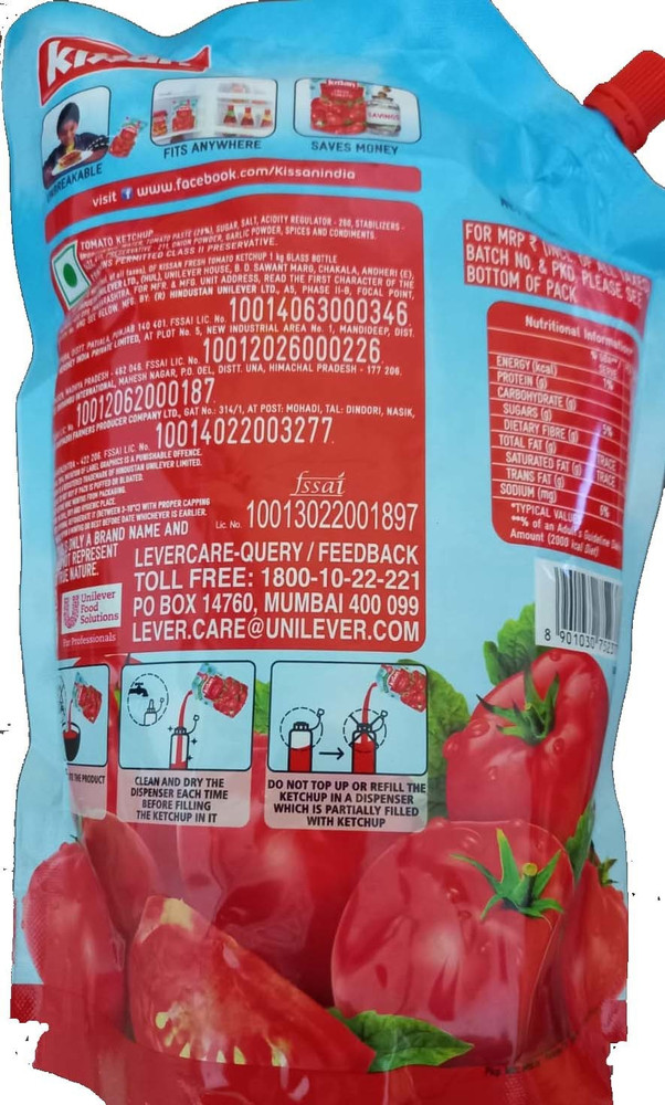 Kissan Ketchup Label