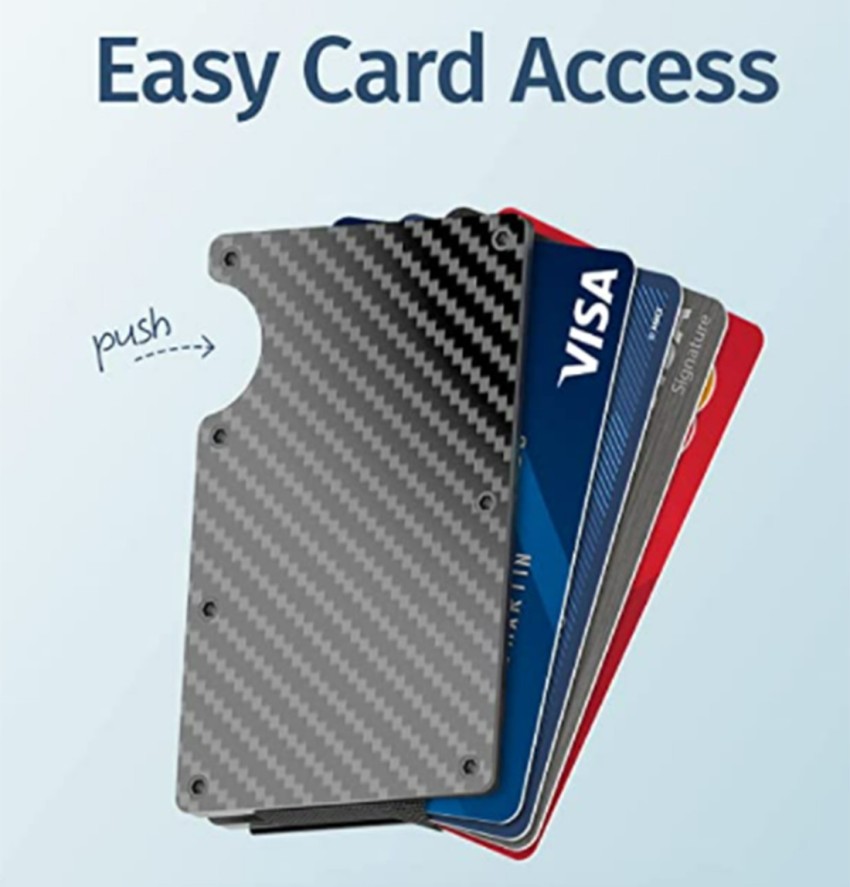 Stealodeal Rfid Carbon Fiber Wallet For Men - Minimalist Aluminum Metal Money Clip 10 Card Holder