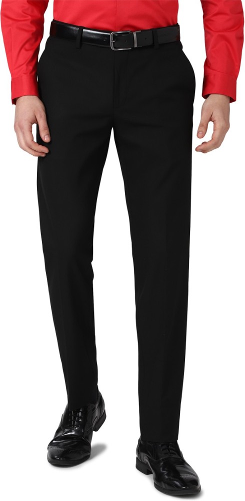 Buy Peter England Men Black Slim Fit Solid Formal Trousers  Trousers for  Men 9479697  Myntra