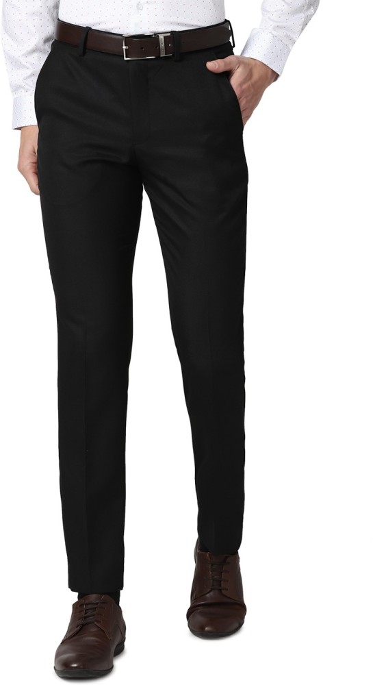 Buy Peter England Elite Men Black Slim Fit Solid Formal Trousers  Trousers  for Men 2481415  Myntra