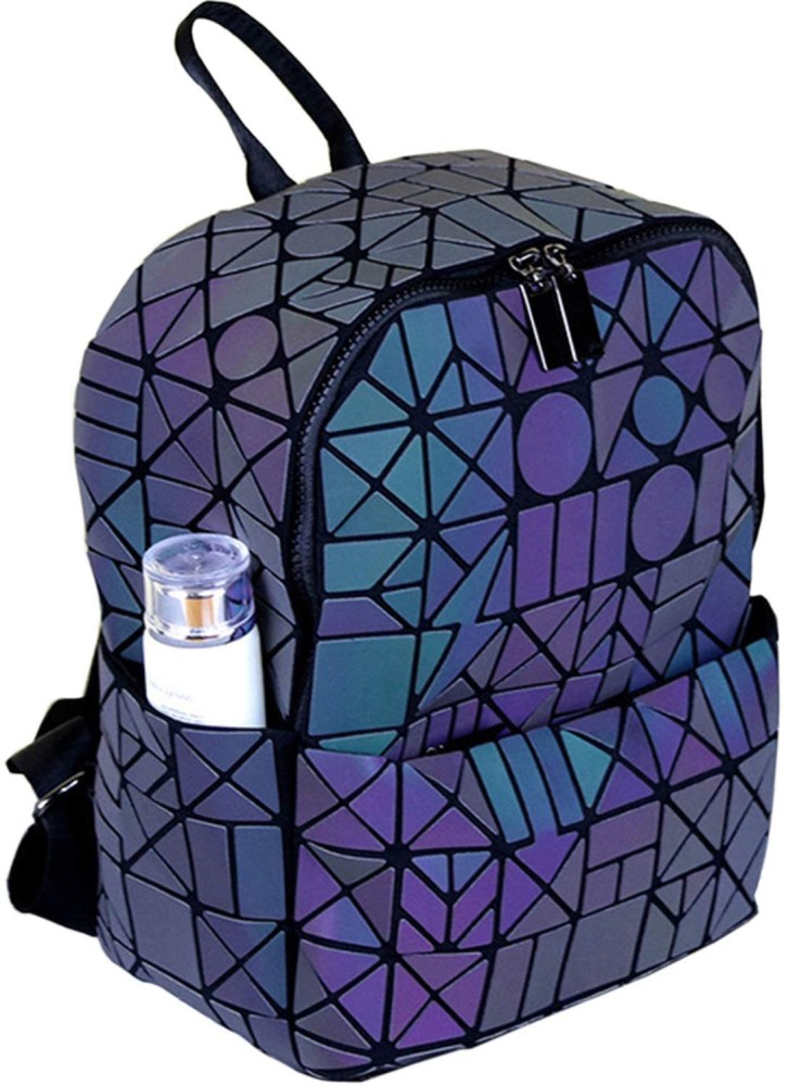 Geometric luminous crossbody bag glow-in-the-dark handbag Holographic  reflective backpack purse clutch bag