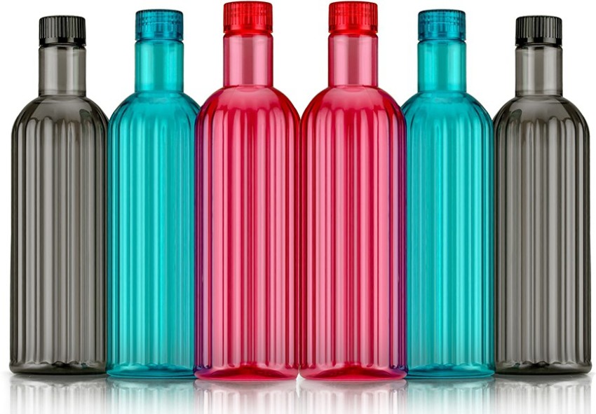 Plastic Crystal Clear Unbreakable Water Bottle for Fridge - Pack of 6 (1000  ml)