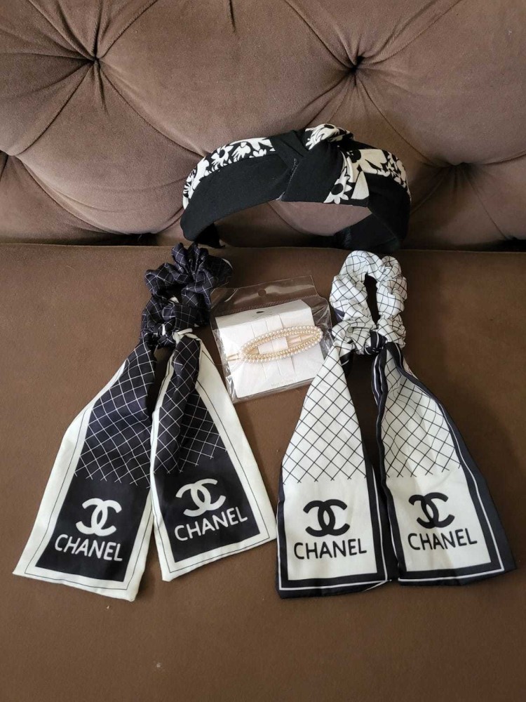 DEEPTI CHANDNA DESIGNS Combo of Black & White handmade hairband, Chanel  scrunchies & Oval Pin Hair Accessory Set Price in India - Buy DEEPTI  CHANDNA DESIGNS Combo of Black & White handmade