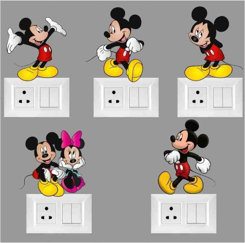 Smart Wall Guru Cute mickey mouse cartoon multicolor decorative switch  penal/board(Set of-5) 30 cm Self Adhesive Sticker Price in India - Buy  Smart Wall Guru Cute mickey mouse cartoon multicolor decorative switch