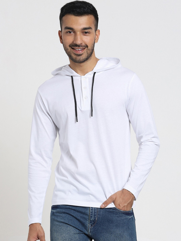 BEWAKOOF Solid Men Hooded Neck White T-Shirt - Buy BEWAKOOF Solid Men Hooded  Neck White T-Shirt Online at Best Prices in India | Flipkart.com