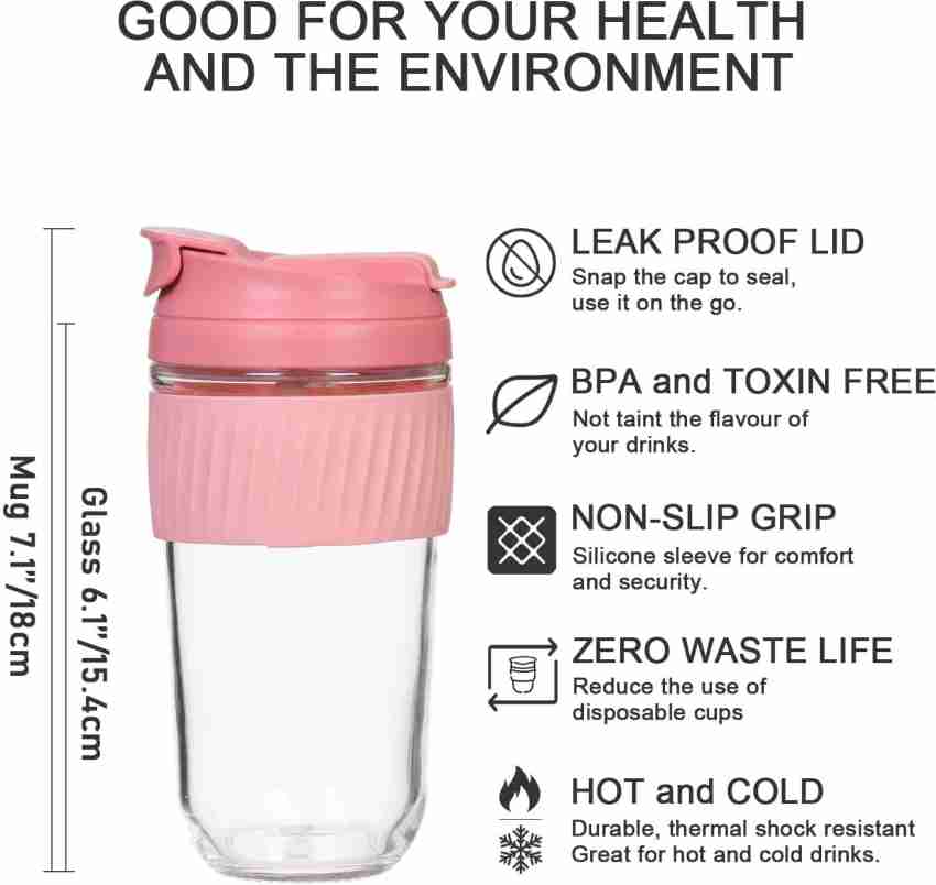 1pc 500ml Plastic Shaker Bottle, Daily Pink Portable Anti-slip