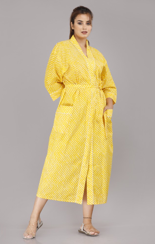 Ladies yellow 2024 dressing gown