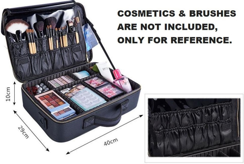 Professional Makeup Bag,Large Travel Cosmetic Makeup Train Case with Mirror  for Women, Waterproof Toiletry Organizer Bag with Adjustable Divider