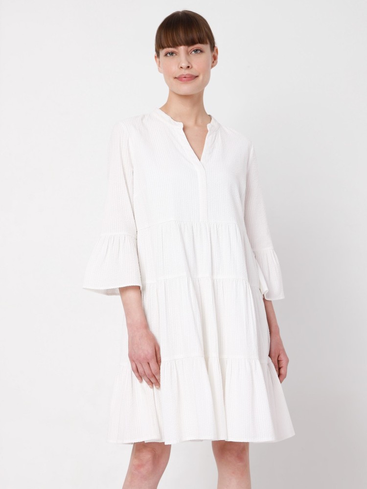 VERO MODA Women A line White Dress Buy VERO MODA Women A line