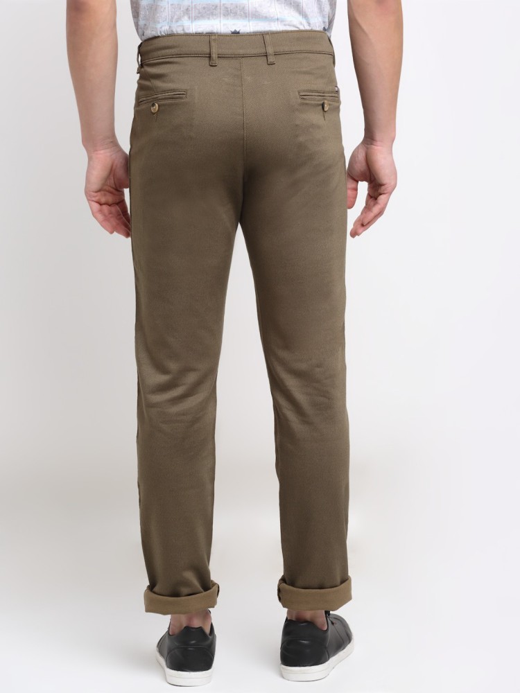 Cantabil Mens Fawn Casual Trousers