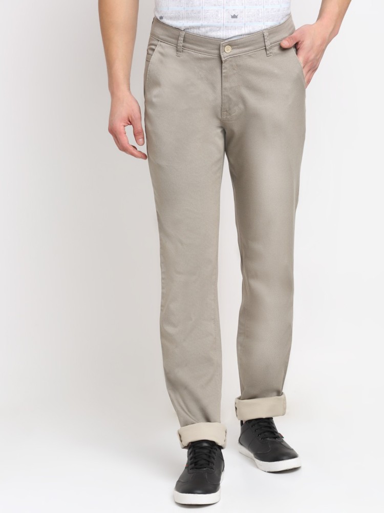 Cantabil Military Cotton Regular Fit Self Pattern Trousers