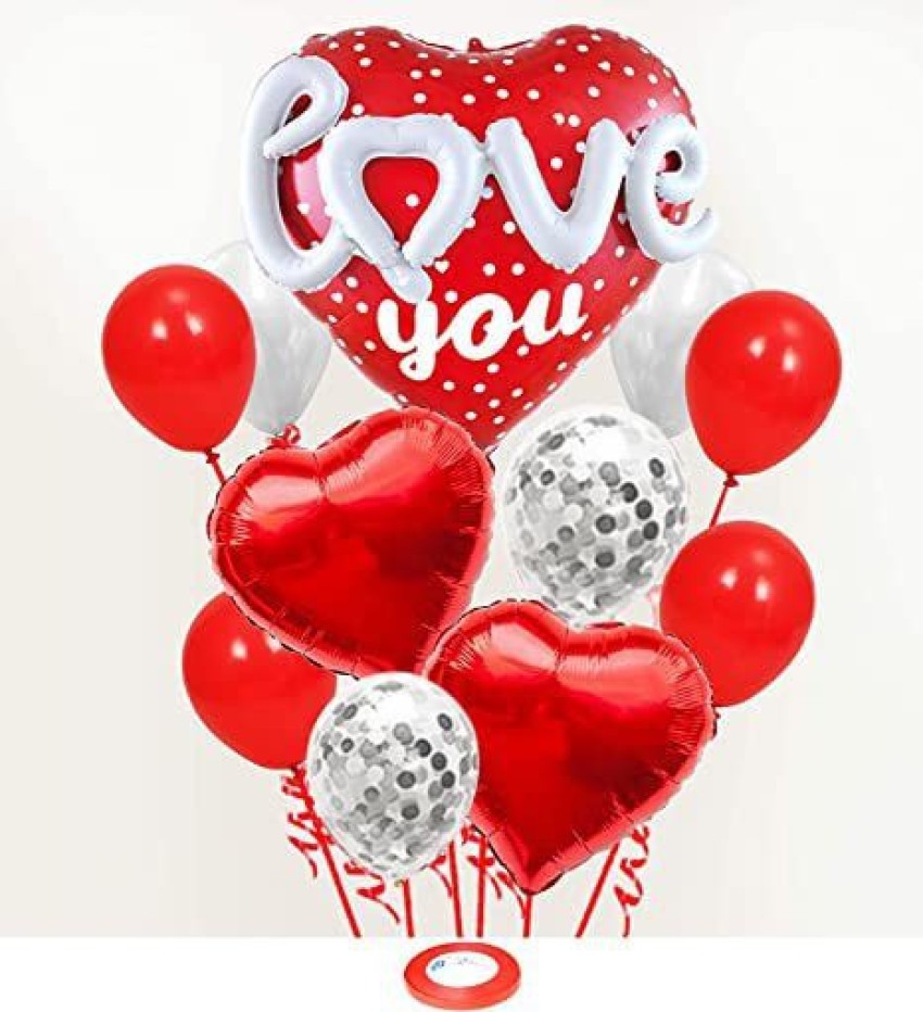 Flipkart.com | DECOR MY PARTY Printed 3D Love Heart Shape Foil ...