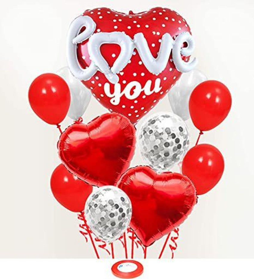 Flipkart.com | DECOR MY PARTY Printed 3D Love Heart Shape Foil ...