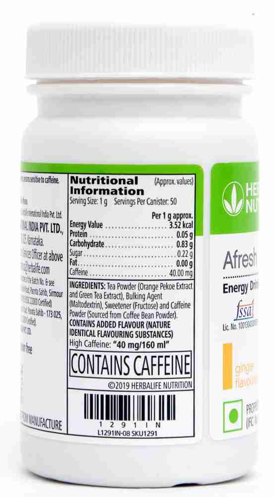 HERBALIFE Afresh Energy Drink - Lemon Flavor For Weight Loss ...