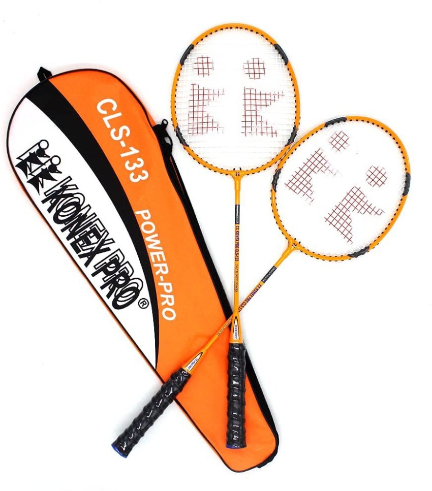 Konex Wide Body Pair Badminton Racket With Free Full Size Cover CLS-133 Orange Strung Badminton Racquet