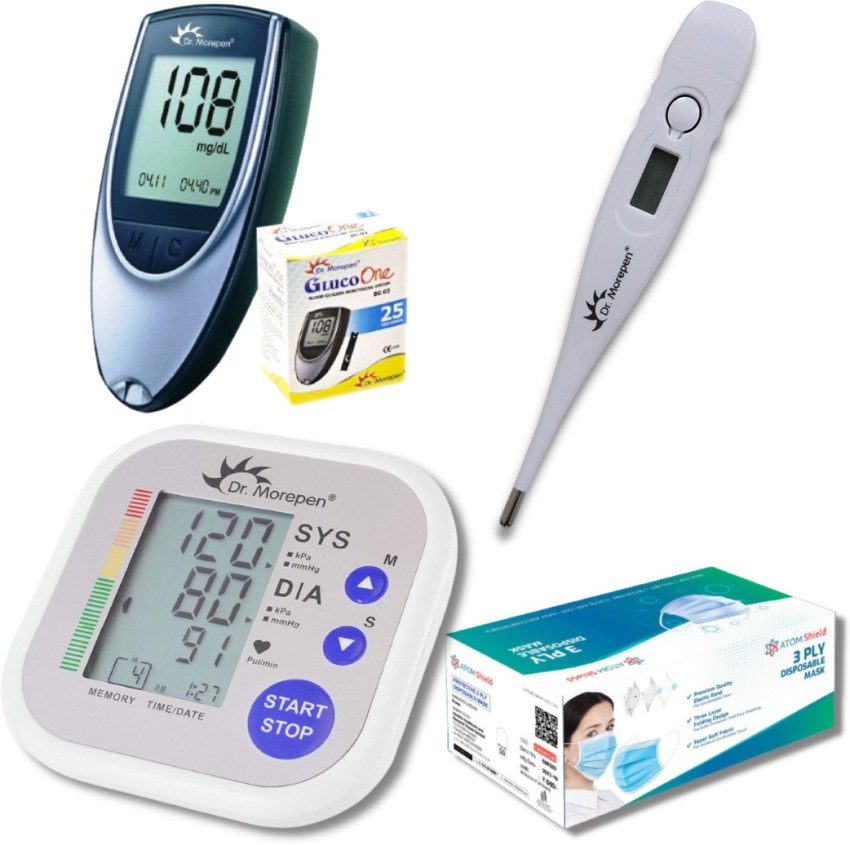 Dr. Morepen BP02 Blood Pressure Monitor and BG03 Glucose Check Monitor  Combo (Black) 