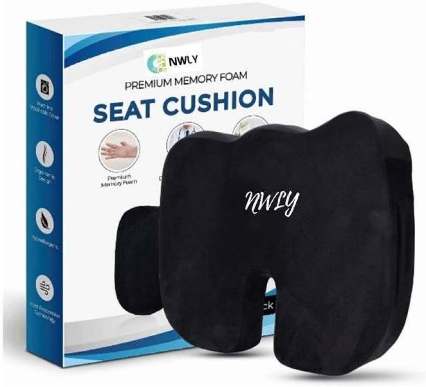 Plixio Memory Foam Seat Cushion and Lumbar Back Support Pillow- Chair Pillow for Sciatica, Coccyx, Back & Tailbone Pain