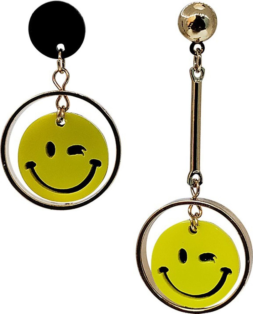 Flipkart.com - Buy OMAYA Asymmetry smiley emoji pair earrings for ...
