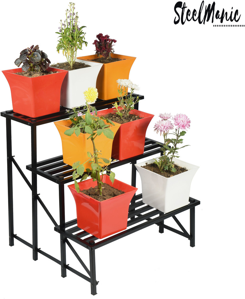 SteelManic Indoor/Outdoor Flower Pot Stand|Plant Stand|Gamla Stand ...