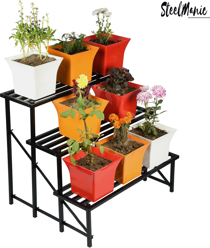 SteelManic Indoor/Outdoor Flower Pot Stand|Plant Stand|Gamla Stand ...