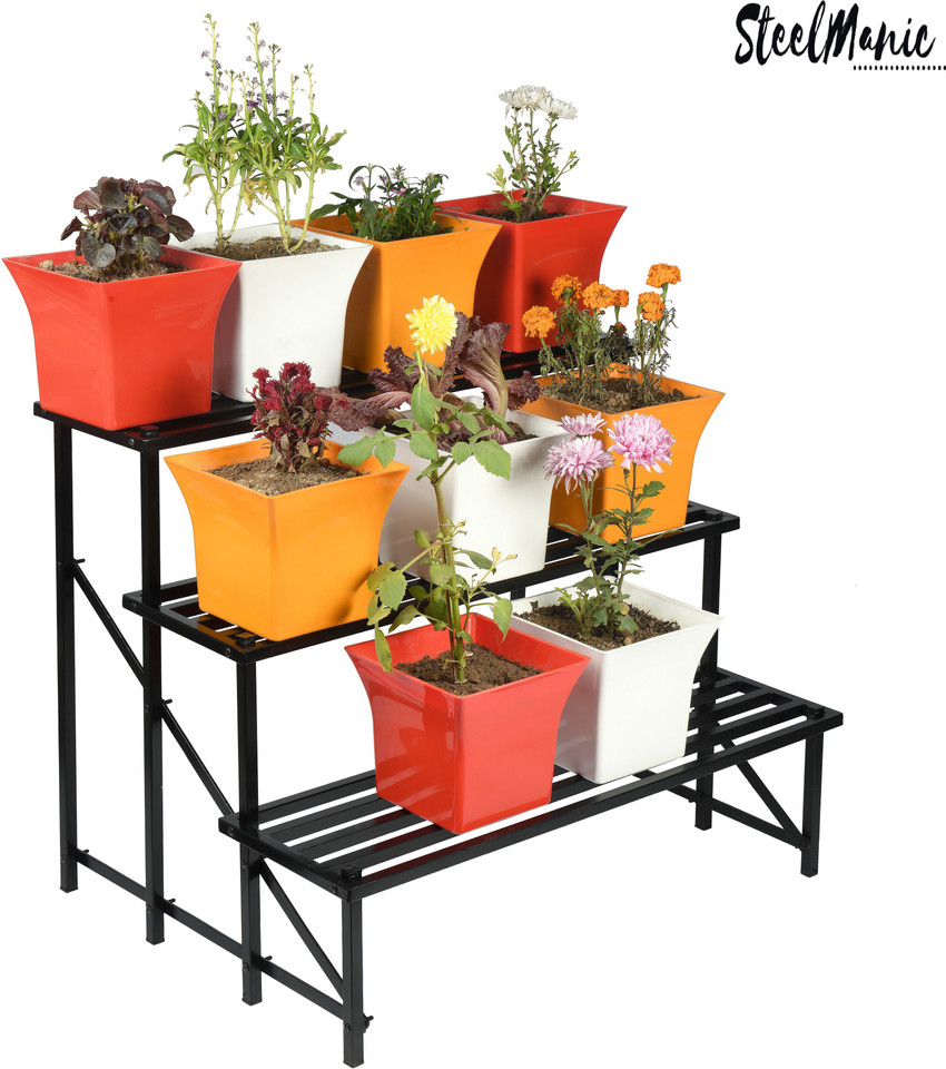 SteelManic Indoor/Outdoor Flower Pot Stand|Plant Stand|Gamla Stand ...