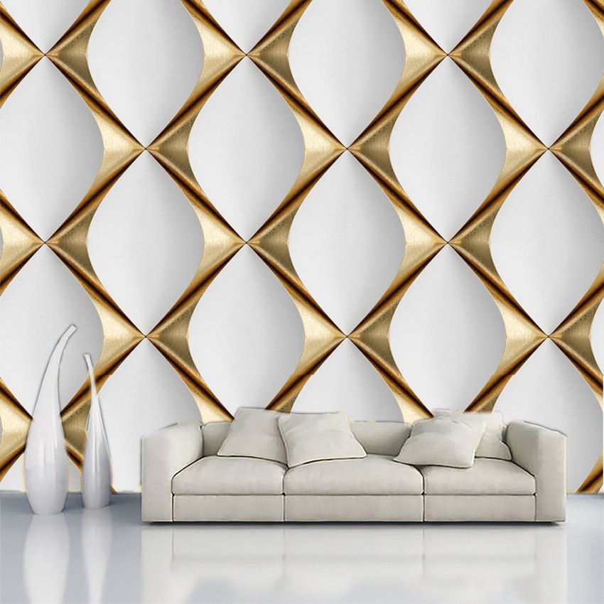 Gold And White Floral Patterned Wallpaper Background Stock Photo  Download  Image Now  iStock
