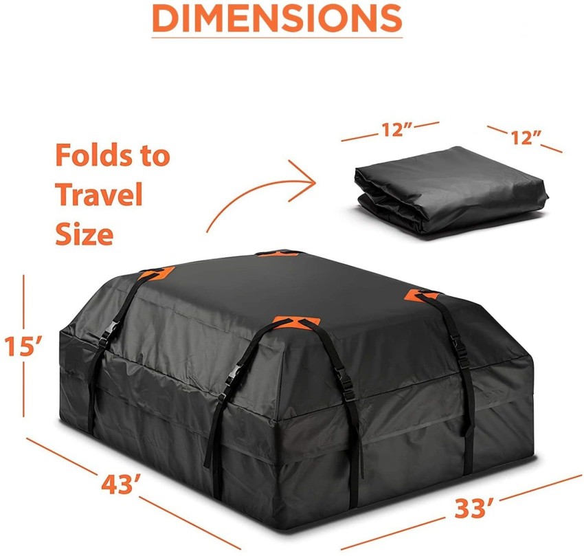 Audew Rooftop Cargo Bag for Car 600D Oxford Waterproof Car Rooftop Cargo  Carrier with 4 Telescopic Belt Soft Shell Luggage Rack Bag for Cars  Trucks and SUV withWithout Rack 15 Cubic Feet 