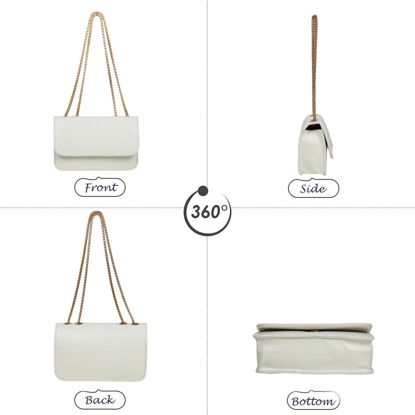Krismo White Sling Bag Sling Bag for Women & Girls, Stylish Ladies Side Messenger  handbag and purse White - Price in India