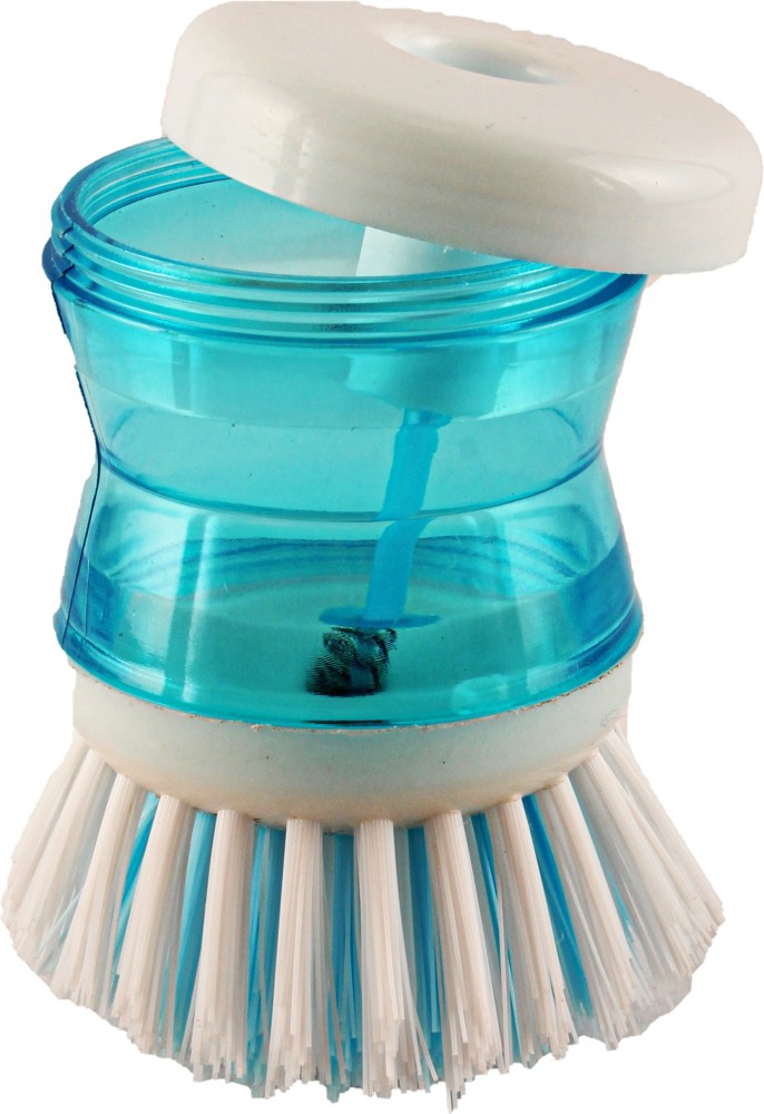 159 Plastic Wash Basin Brush Cleaner with Liquid Soap Dispenser