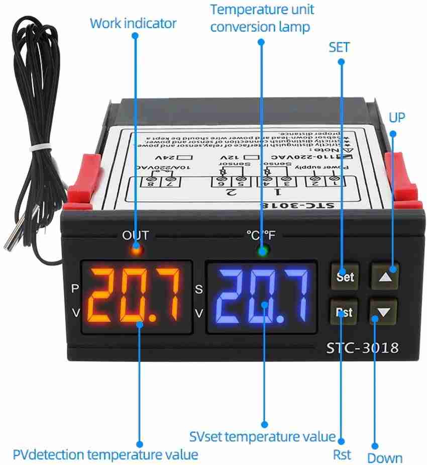 デジタル 温度 コントローラー STC-3018 V24v220vc F サーモスタット