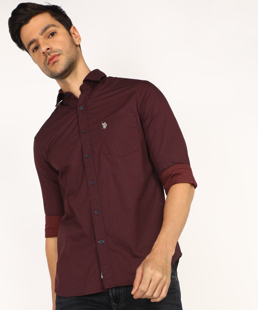 us polo maroon shirt