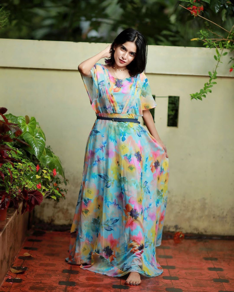 Jaahi Women Gown Multicolor Dress  Buy Jaahi Women Gown Multicolor Dress  Online at Best Prices in India  Flipkartcom