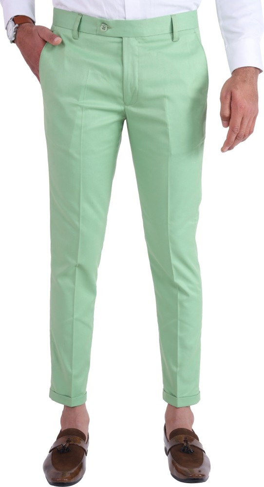 Dolce  Gabbana Light Green Cotton Skinny Men Trousers Pants  SEYMAYKA