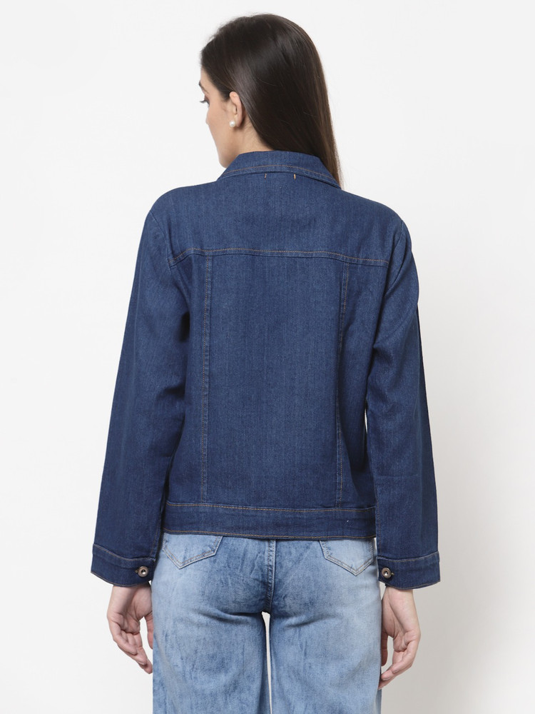Sleeve Solid Women Denim Jacket 