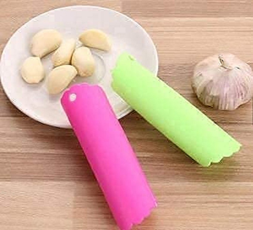 Sinnsally Garlic Peeler Skin Remover Roller Keeper,Easy Quick to Peeled  Garlic Cloves with Silicone Tube Roller Garlic Peeling Kitchen Tool(3  Colors)