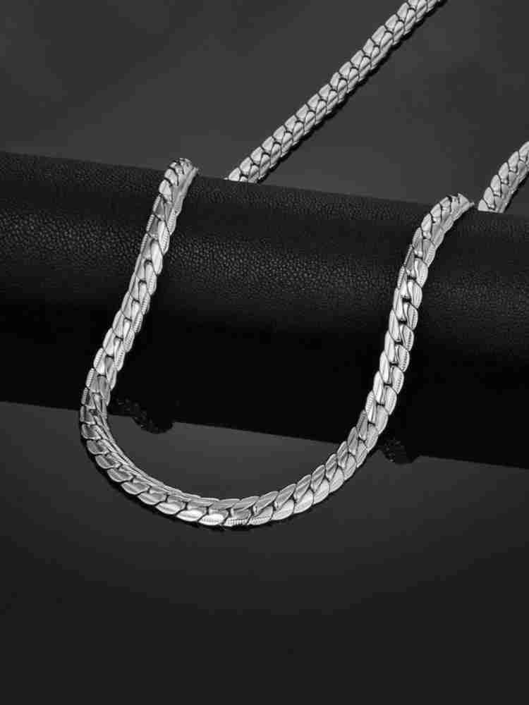 vien Cubic Zirconia Sterling Silver Plated Stainless Steel Chain Price in  India - Buy vien Cubic Zirconia Sterling Silver Plated Stainless Steel Chain  Online at Best Prices in India