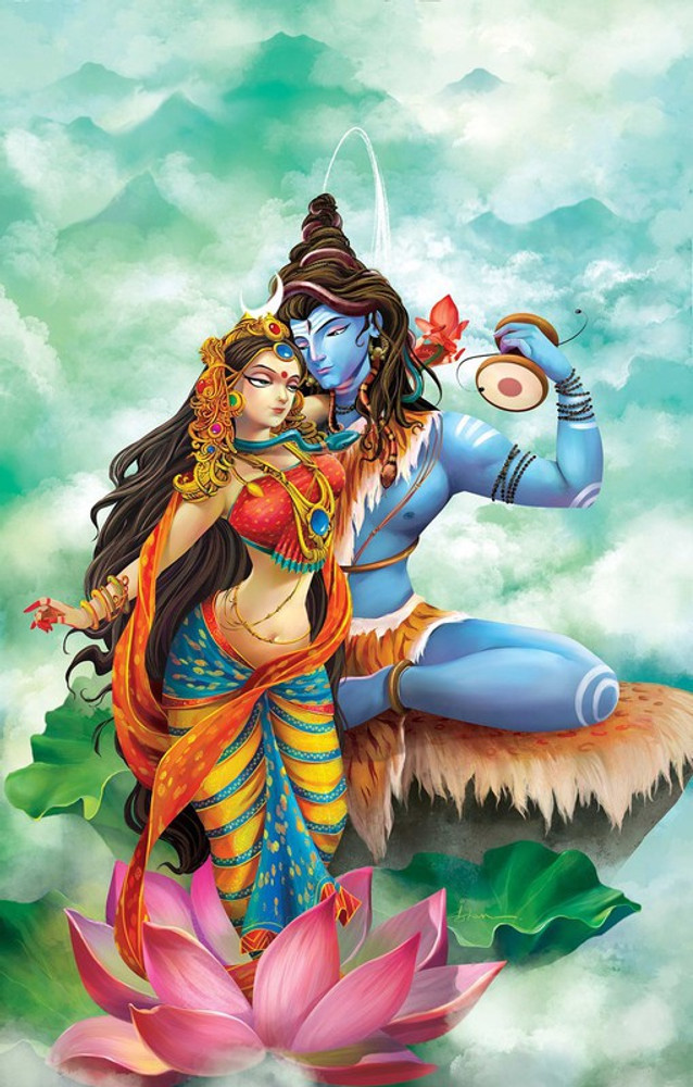 Lord Shiv Parvati Poster Photographic Paper - Religious posters in India - Buy art, film, design, movie, music, nature and educational paintings/wallpapers at Lord Shiv Parvati Poster Photographic Paper - Religious posters in India - Buy art, film, design, movie, music, nature and educational paintings/wallpapers at