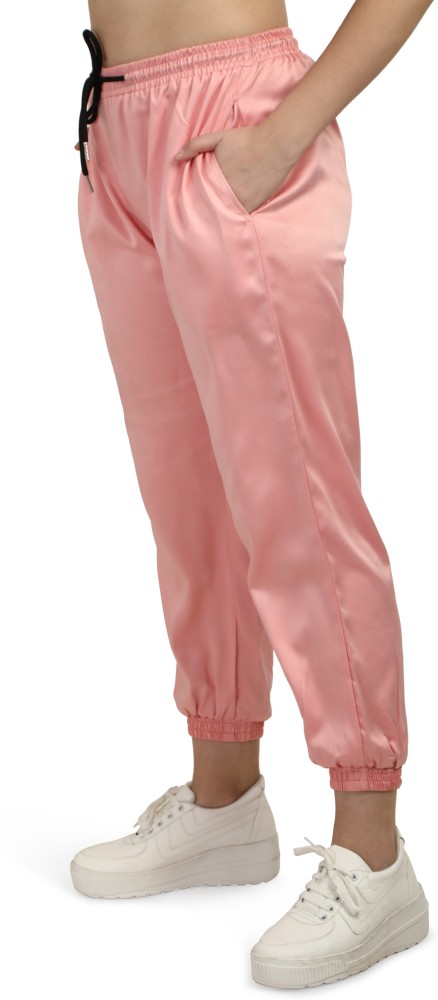Petite Hot Pink Satin Diamante Tie Side Trousers  PrettyLittleThing