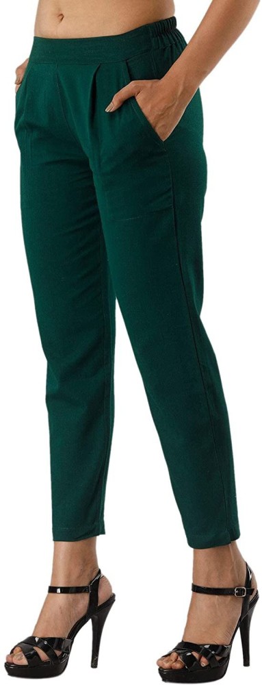Tiebelt lyocell trousers  Khaki green  Ladies  HM IN