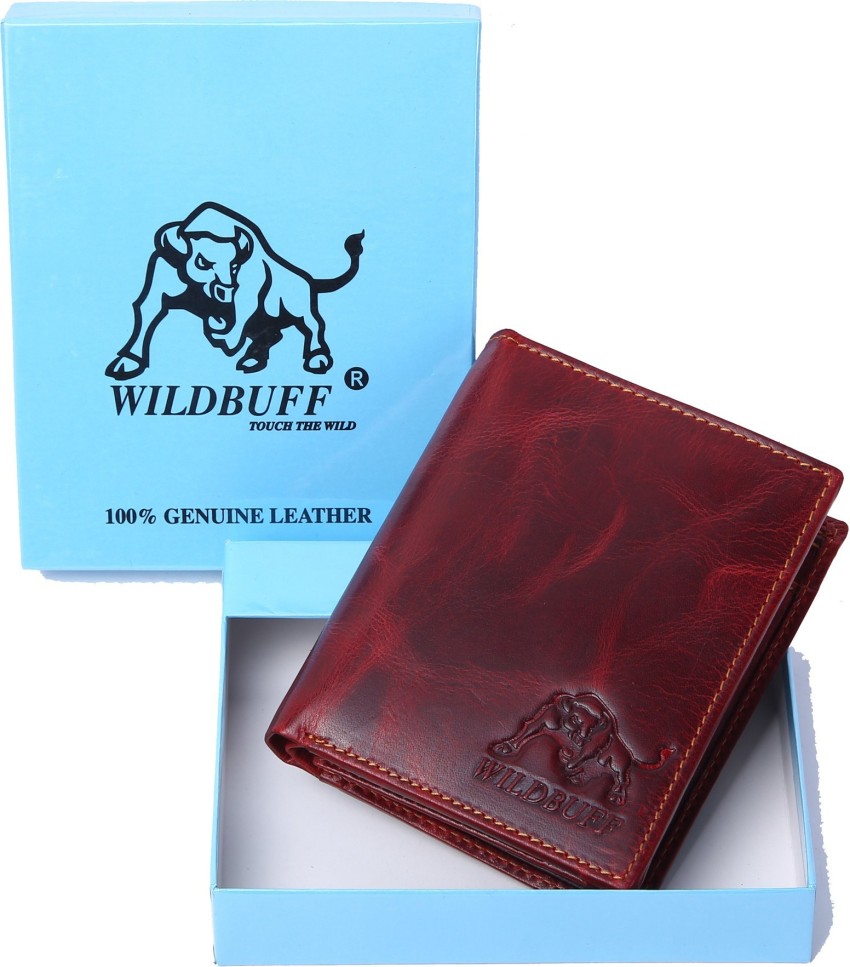 WILDBUFF Men Black Genuine Leather Wallet Black - Price in India