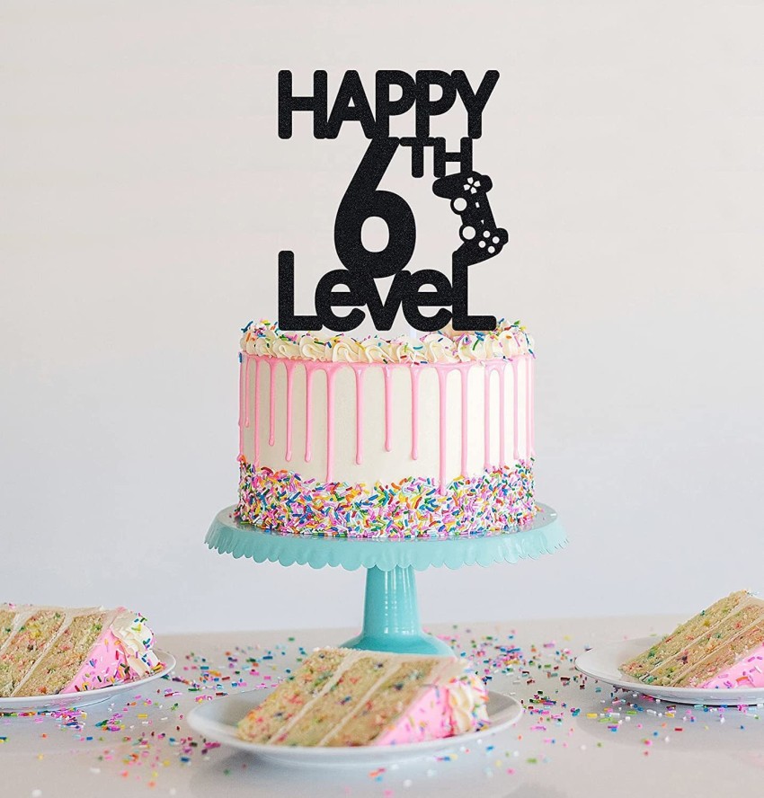 LINGTEER Happy 6th Birthday Cake Topper - Cheers to 6th Birthday Six Years  Old Birthday Party Cake Decorations Sign. - Walmart.com
