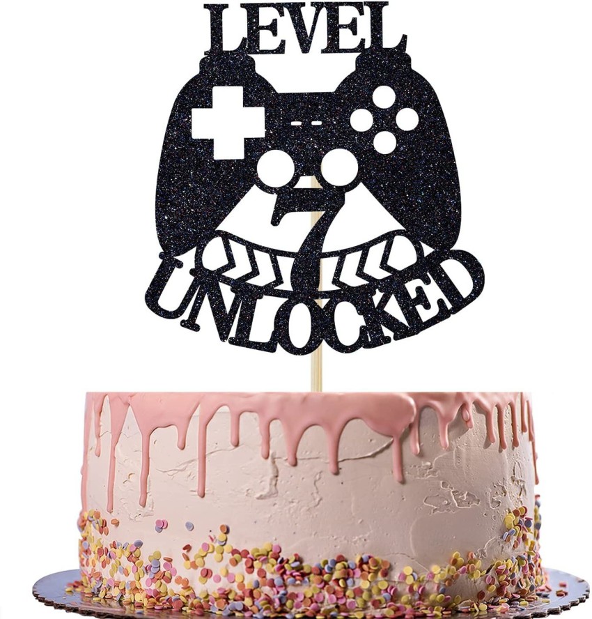  Happy 7th Birthday Video Game Cake Topper Level 7