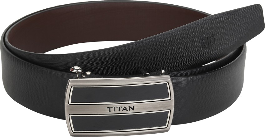 Titan Black & Brown Leather Belt for Men