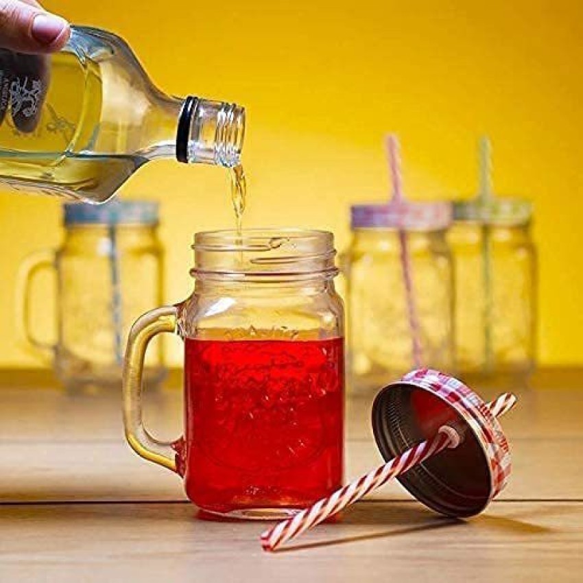 300ml Glass Juice Jar Mason Jar with Lids and Straw for Juice Beverage -  China Glass Mason Jar, 500ml Glass Mason Jar with Handle