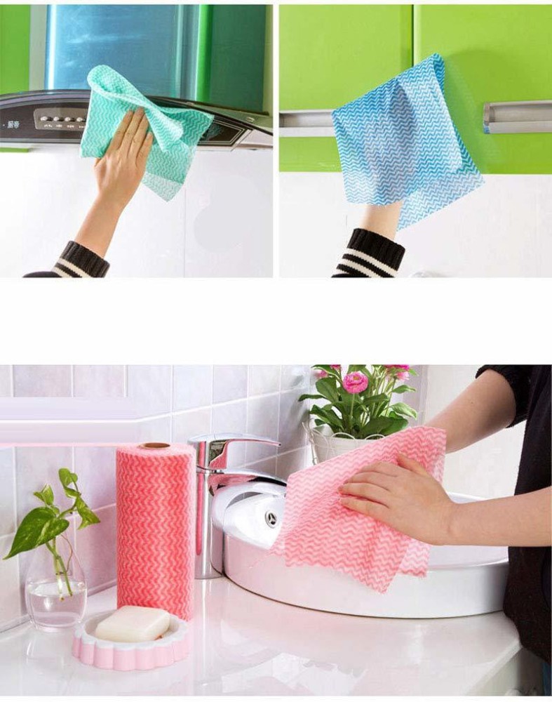 80pc/bag Non-woven Kitchen Washing Cleaning Towel Dish Cloth